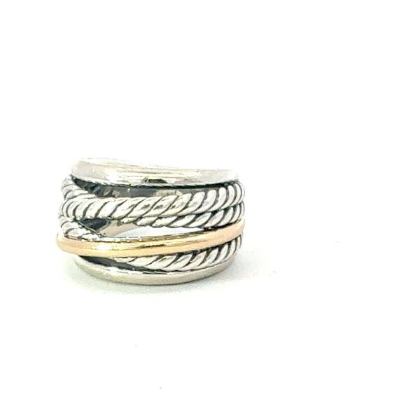 David Yurman 14k Gold & Sterling Silver Ring Size 6 Estate DY678 - Picture 3 of 6
